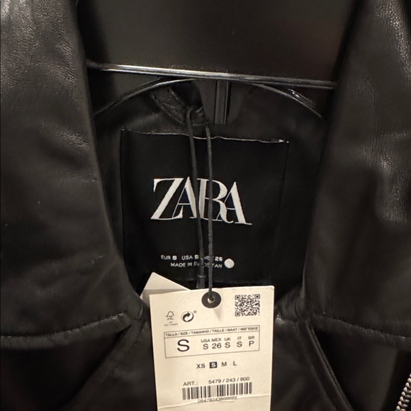 Zara 100% Leather Jacket NWT size XS and S - Picture 7 of 8
